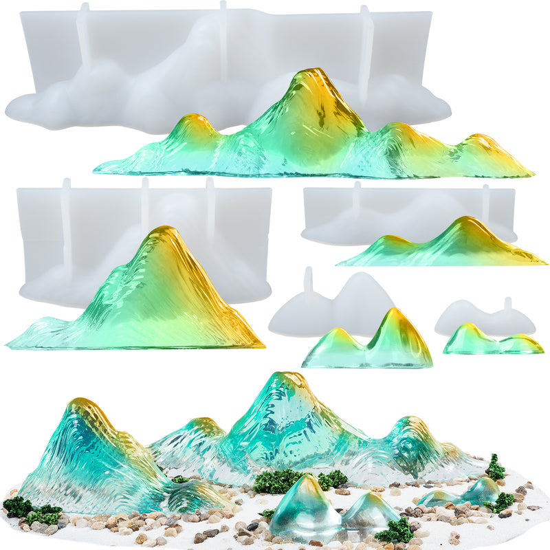 Mountain Diorama Epoxy Resin Silicone Molds 5-in-set 1.8-9inch