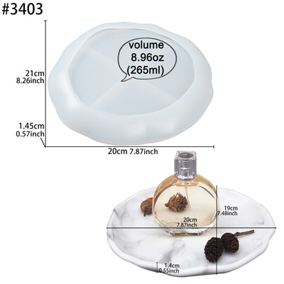 Irregular Round Soap Dish Silicone Mold 6.77x11.4Inch