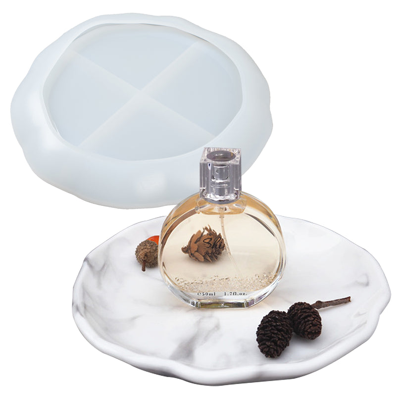 Irregular Round Soap Dish Silicone Mold 6.77x11.4Inch