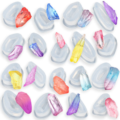 Crystal Quartz Rock Epoxy Resin Silicone Molds Set 18-count Small 0.9-1.6inch