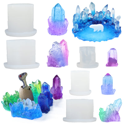 Crystal Gem Silicone Resin Molds Epoxy 5-count