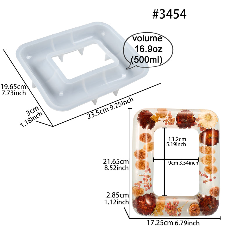 Photo Frame Resin Silicone Mold Life Size 9.3x7.5x1.2inch