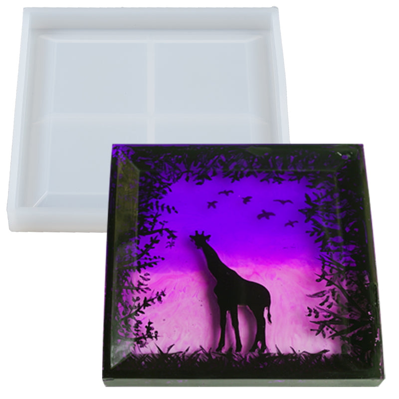 Dish Epoxy Resin Silicone Mold Square 4.3inch