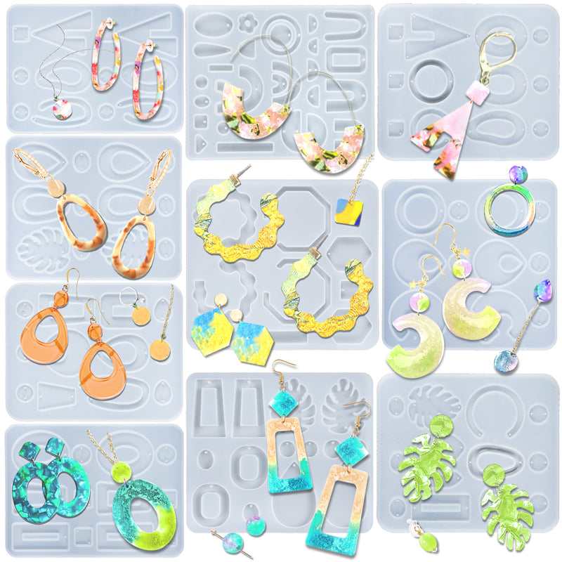 Earring Assortment Resin Silicone Molds 10-in-set