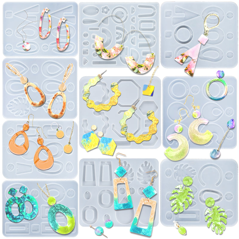 Earring Assortment Resin Silicone Molds 10-in-set