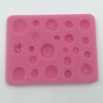 Mini Floral Buttons Fondant Silicone Mold