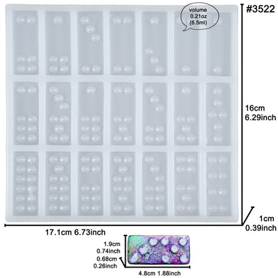 Dominoes Resin Silicone Mold 21-cavity Each 1.9x0.8x0.3inch
