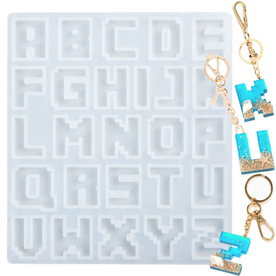 Pixel Alphabet Letter Resin Silicone Molds Large|Small