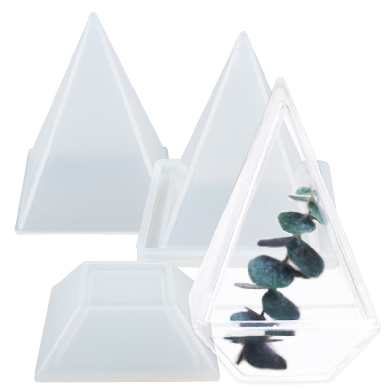 Square Pyramid Storage Box Resin Silicone Mold with Lid