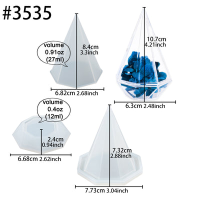 Octagon Pyramid Storage Box Resin Silicone Mold with Lid