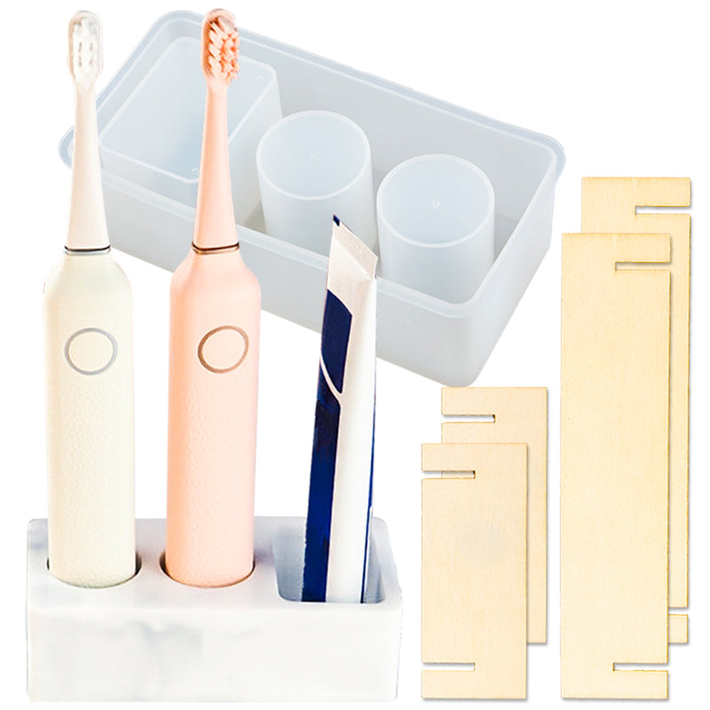 Electric Toothbrush Holder Epoxy Resin Silicone Mold 3-slot