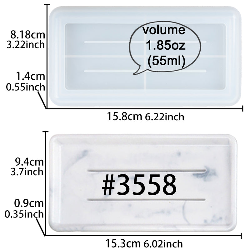 Holder Tray Resin Silicone Mold with Drain