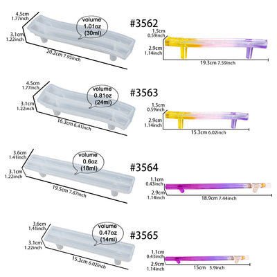 Tray Handle Epoxy Resin Silicone Molds 4-count