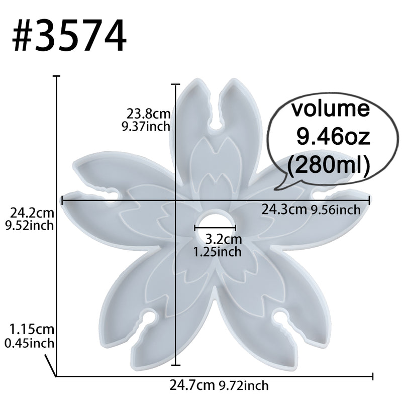 Wine Rack Epoxy Resin Silicone Mold Flower 9.72x9.52inch