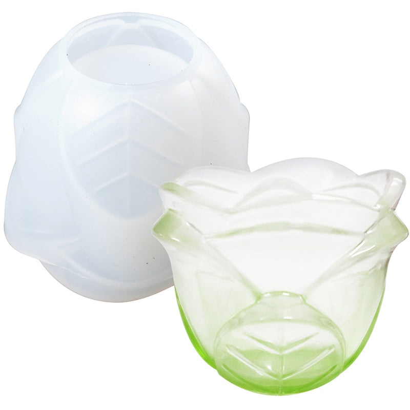 Rose Tealight Holder Resin Silicone Mold