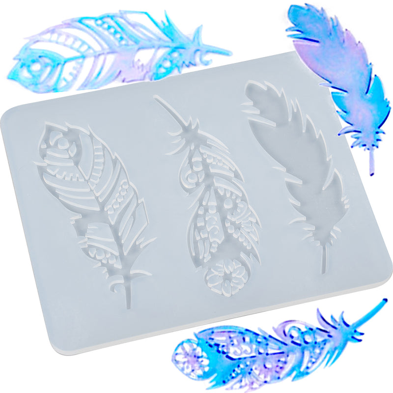 Feather Resin Silicone Mold 3-cavity