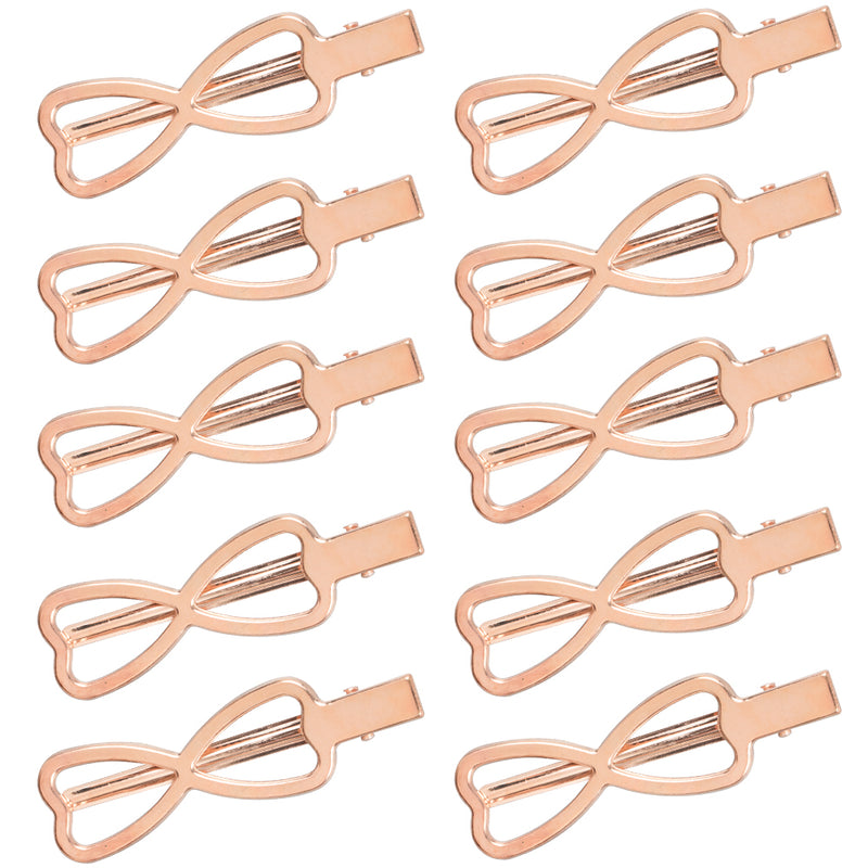 Gold Metal Alligator Hair Clips 10-count, Bow