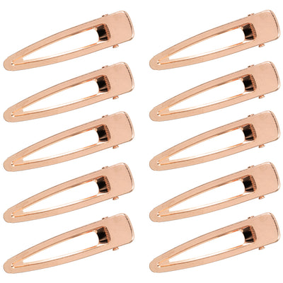 Gold Metal Alligator Hair Clips 10-count, Hollow Waterdrop