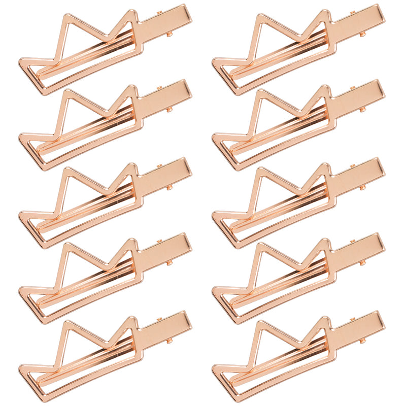Gold Metal Alligator Hair Clips 10-count, Crown