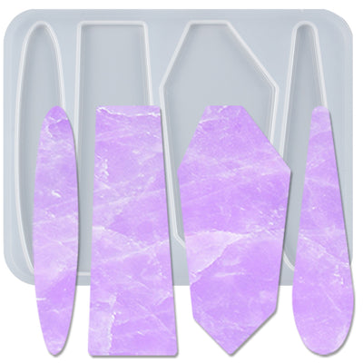 Geometric Hair Clip Resin Silicone Mold 4-Cavity