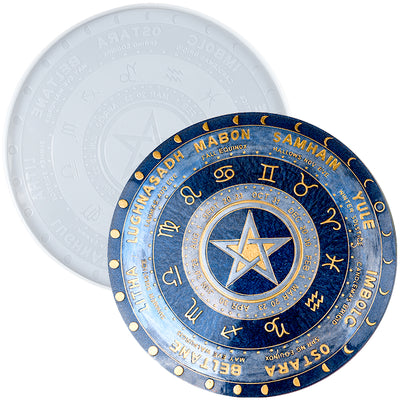 Pentagram Wheel of the Year Epoxy Resin Silicone Mold 11.4inch