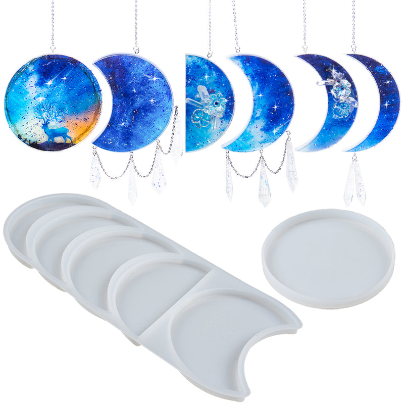 Moon Phase Epoxy Resin Silicone Molds Set Large 4inch