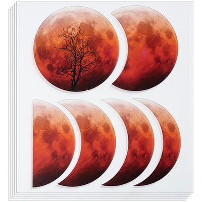 Moon Phase Transparent Films 5-sheet Red