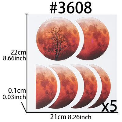 Moon Phase Transparent Films 5-sheet Red
