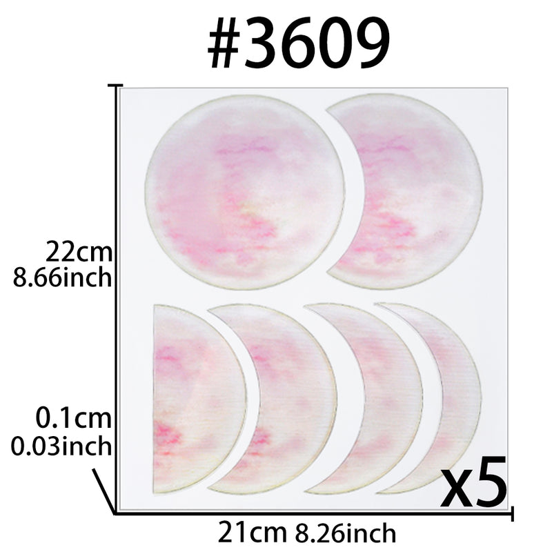 Moon Phase Transparent Films 5-sheet Pink