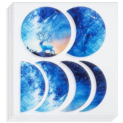 Moon Phase Transparent Films 5-sheet Blue