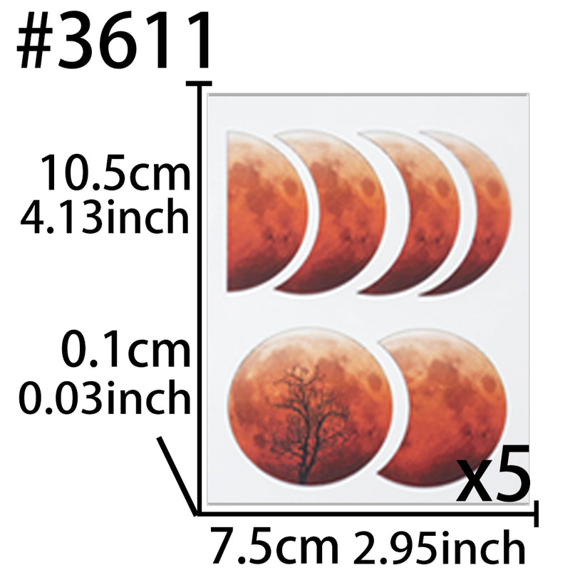 Moon Phase Transparent Films 5-sheet Red