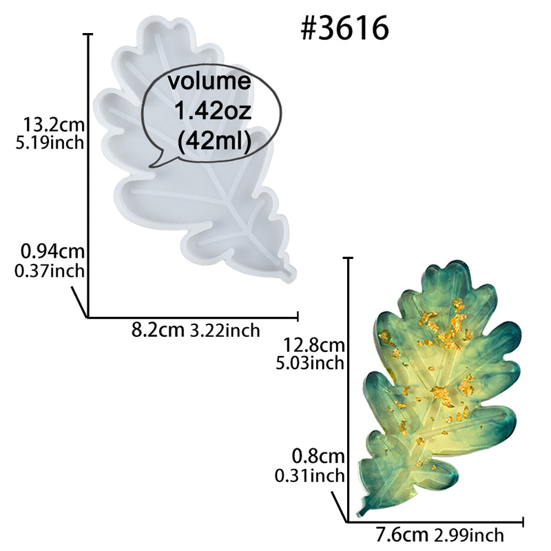 Oak Leaf Coaster Epoxy Resin Silicone Mold