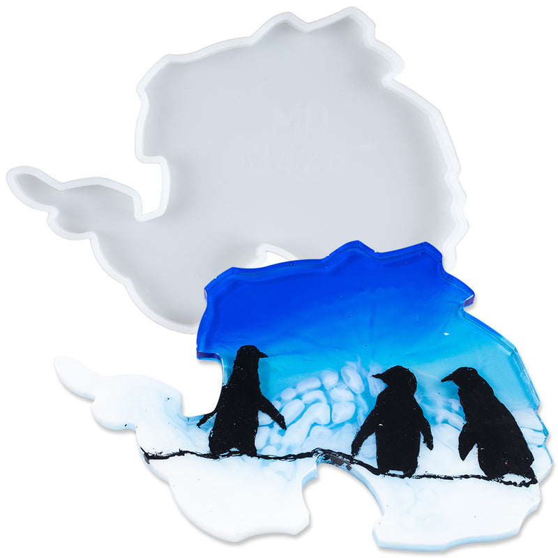 Antarctica Continent Coaster Epoxy Resin Silicone Mold