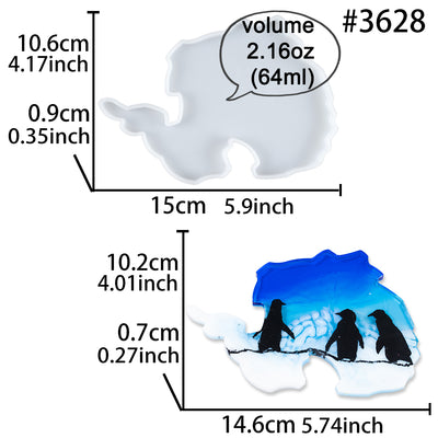 Antarctica Continent Coaster Epoxy Resin Silicone Mold