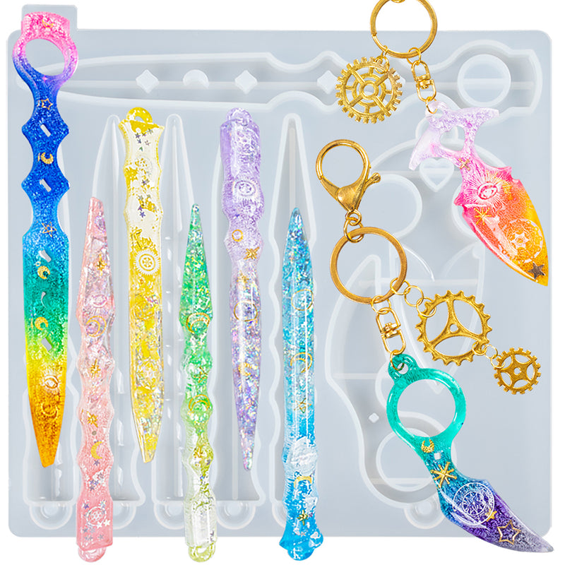 Stick Resin Silicone Mold with Hanging Holes 8-Shape