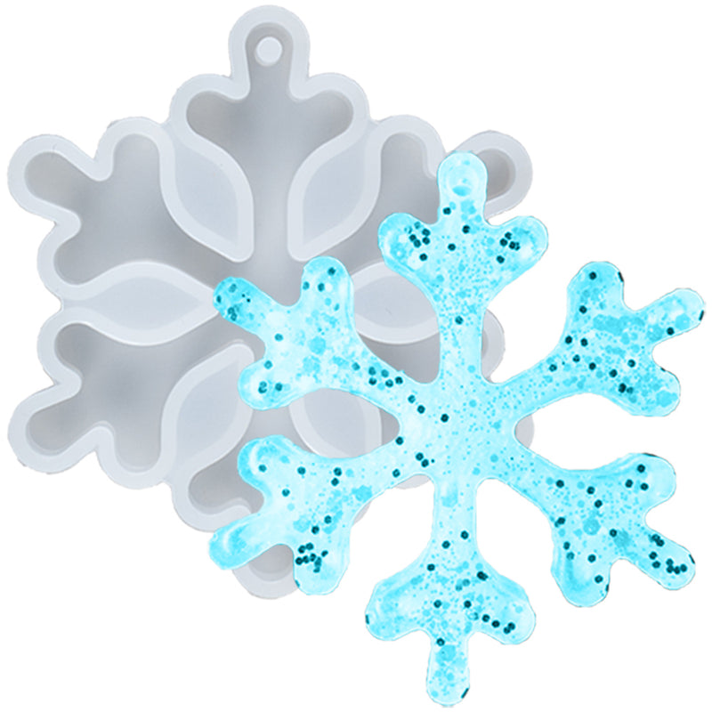 Snowflake Tag Resin Silicone Mold with Haning Hole