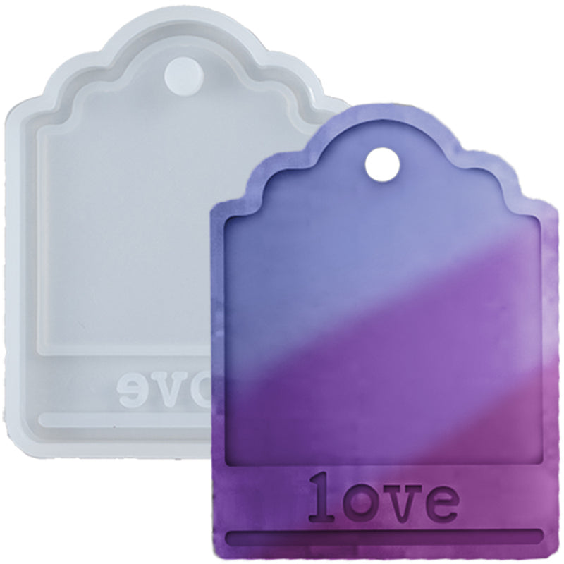 Love Tag Resin Silicone Mold with Hanging Hole