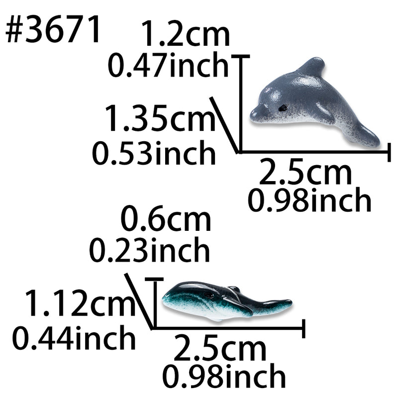 Shark and Dolphin Figurines 2-count 1inch