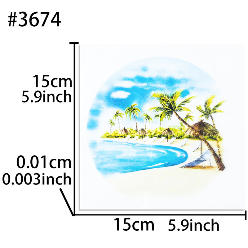 Beach Scene Transparent Films 5-count
