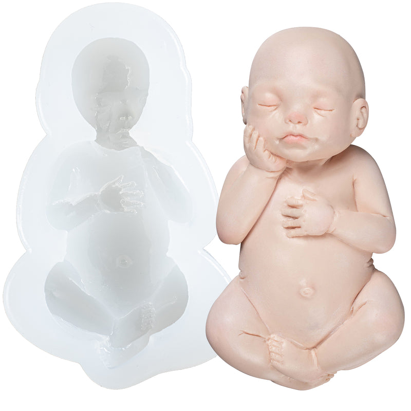 Large Sleeping Baby Fondant Silicone Mold 3.6x2inch