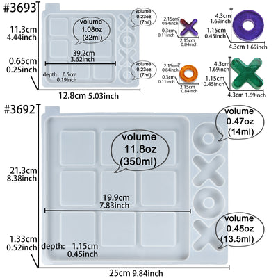 Tic Tac Toe Resin Silicone Molds Set 2-count