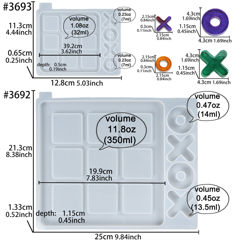 Tic Tac Toe Board Game Resin Silicone Mold