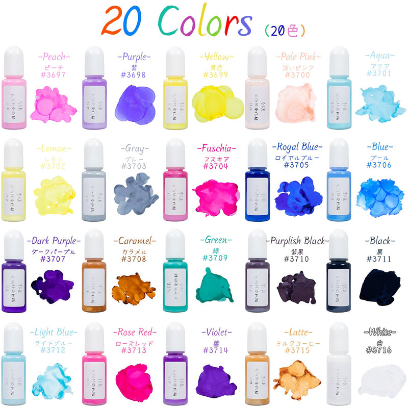 Alcohol Ink Set Opaque Macaron Colors 21-Bottle, Each 10g 10ml 0.35oz