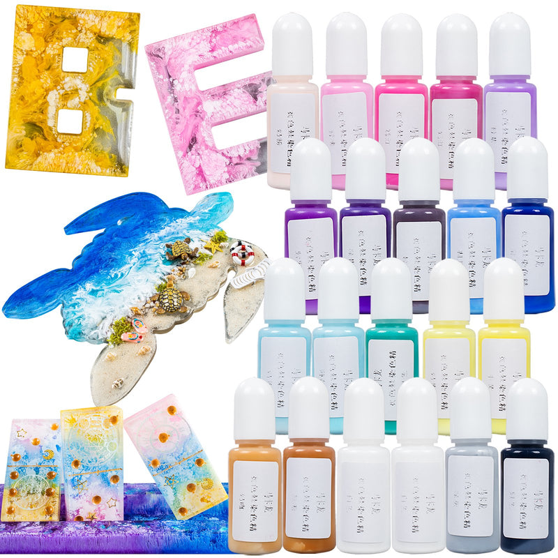 Alcohol Ink Set Opaque Macaron Colors 21-Bottle, Each 10g 10ml 0.35oz