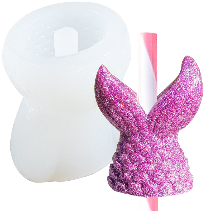 Mermaid Tail Straw Topper Epoxy Resin Silicone Mold