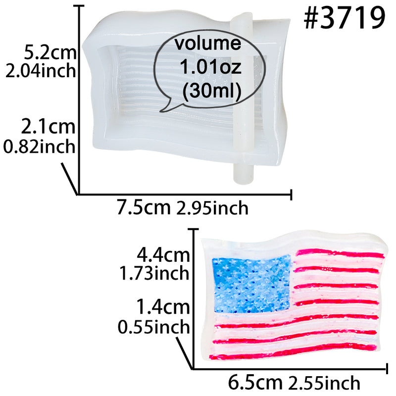 American Flag Straw Topper Epoxy Resin Silicone Mold