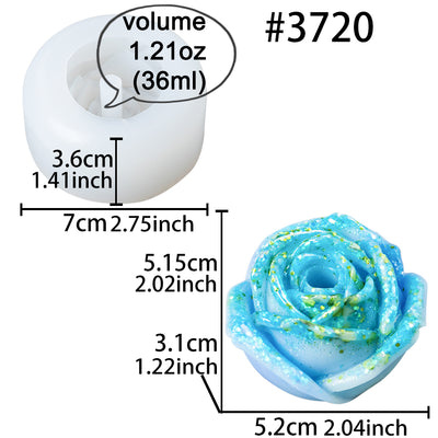 Rose Flower Straw Topper Epoxy Resin Silicone Mold 2inch