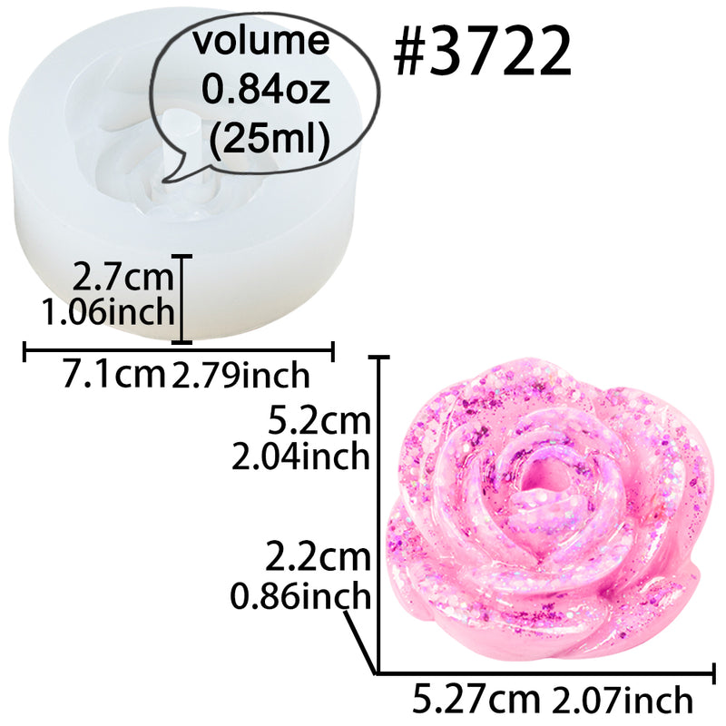 Rose Straw Topper Epoxy Resin Silicone Mold 2.1inch