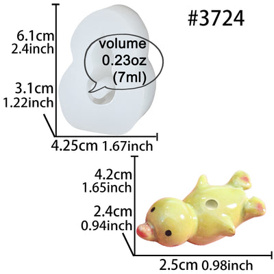 Swimming Duck Straw Topper Epoxy Resin Silicone Mold
