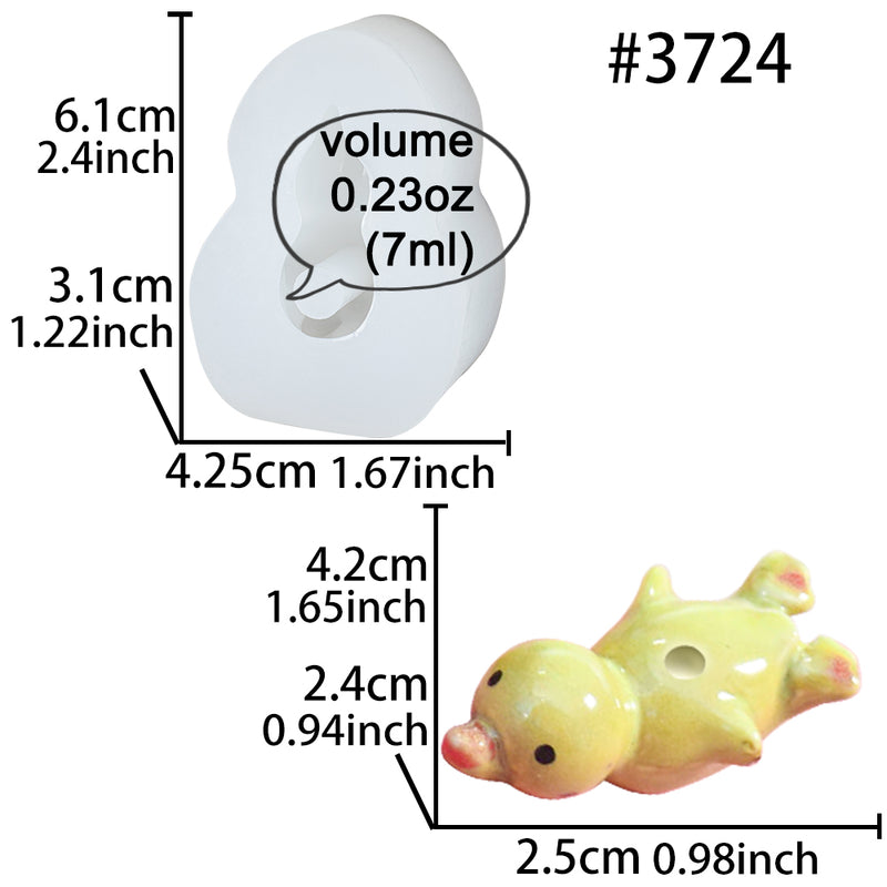 Swimming Duck Straw Topper Epoxy Resin Silicone Mold